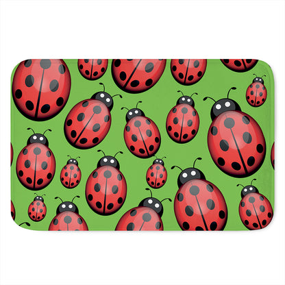 Cute Ladybug Pattern Print Indoor Door Mat