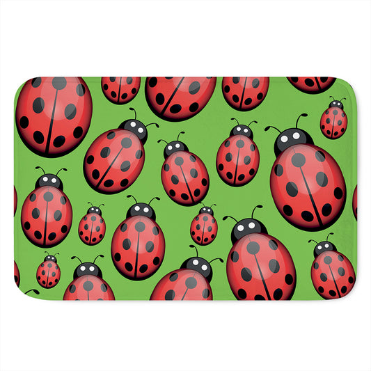 Cute Ladybug Pattern Print Indoor Door Mat