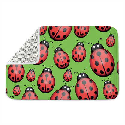 Cute Ladybug Pattern Print Indoor Door Mat
