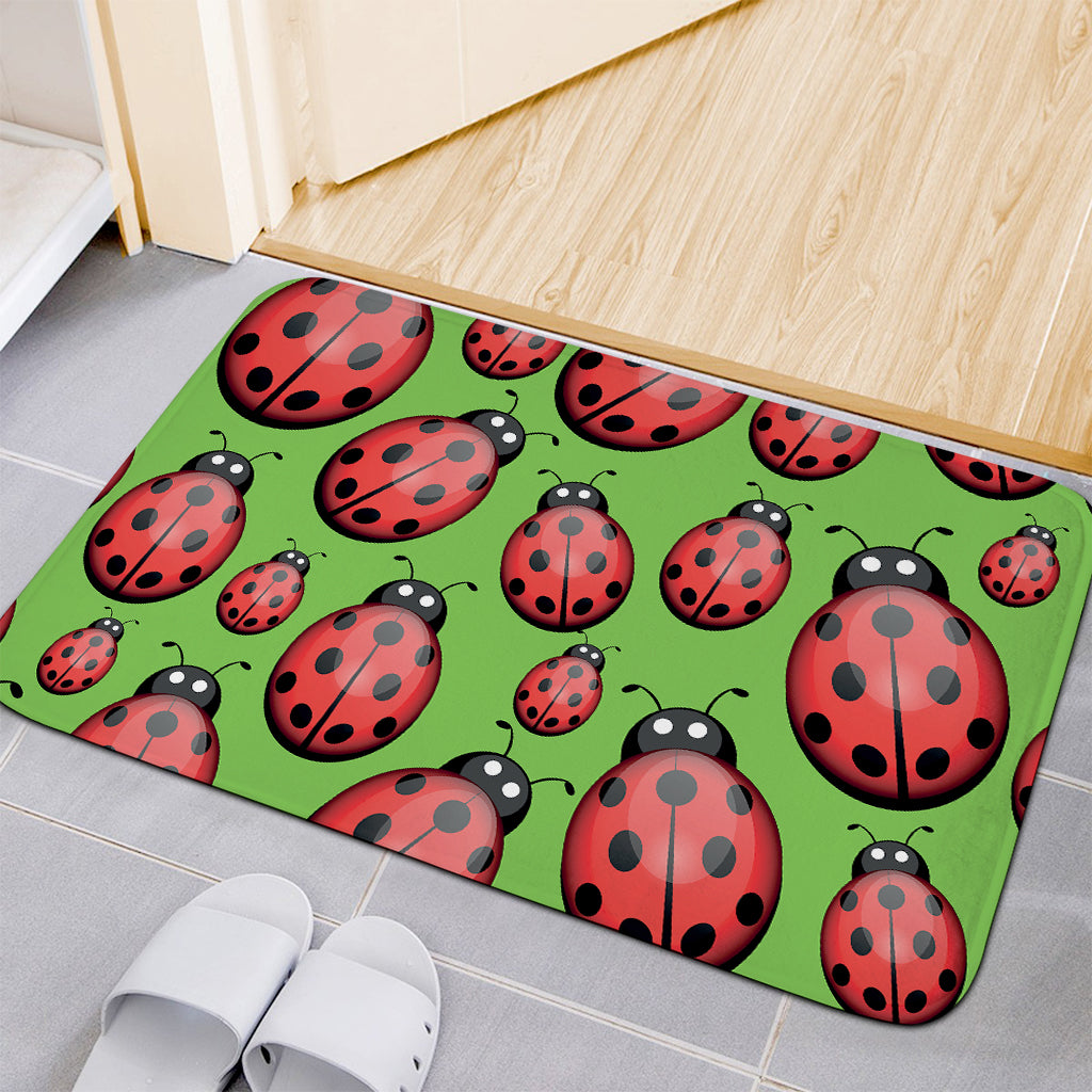 Cute Ladybug Pattern Print Indoor Door Mat