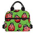 Cute Ladybug Pattern Print Insulated Lunch Bag