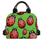Cute Ladybug Pattern Print Insulated Lunch Bag