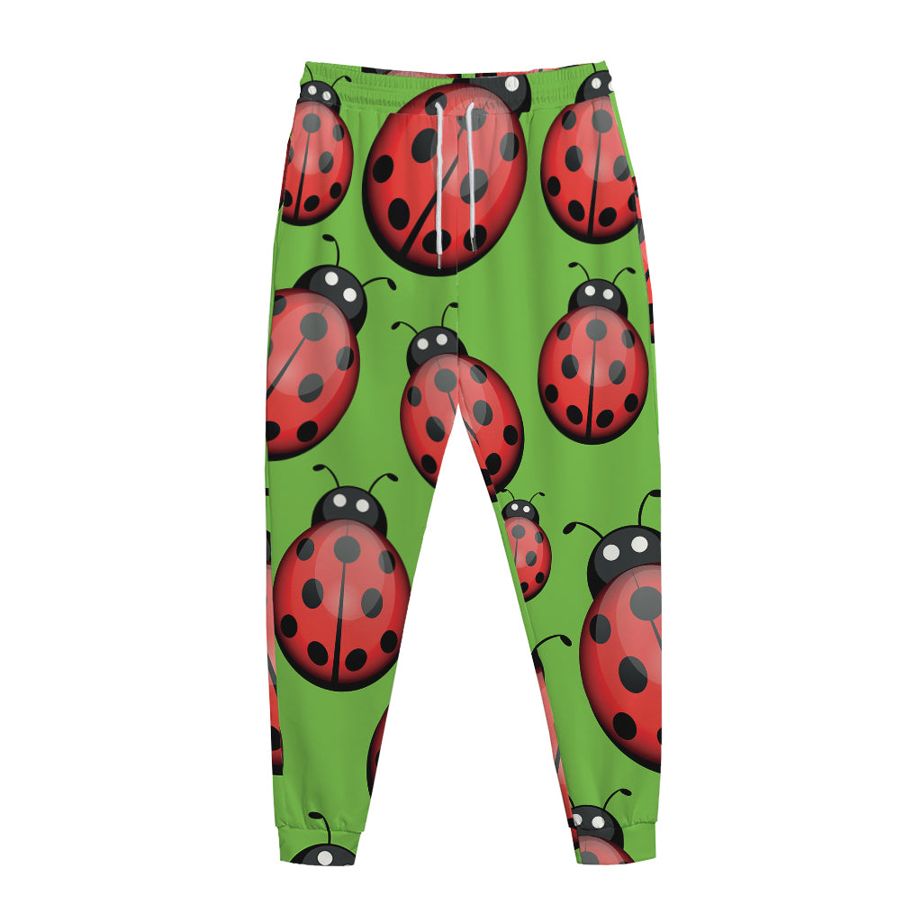 Cute Ladybug Pattern Print Jogger Pants