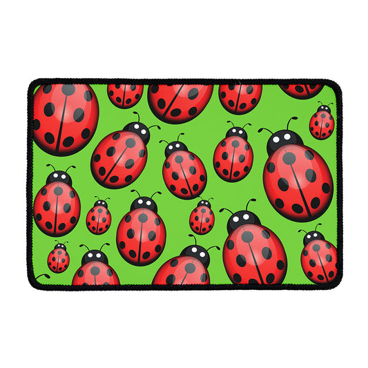 Cute Ladybug Pattern Print Kitchen Mat