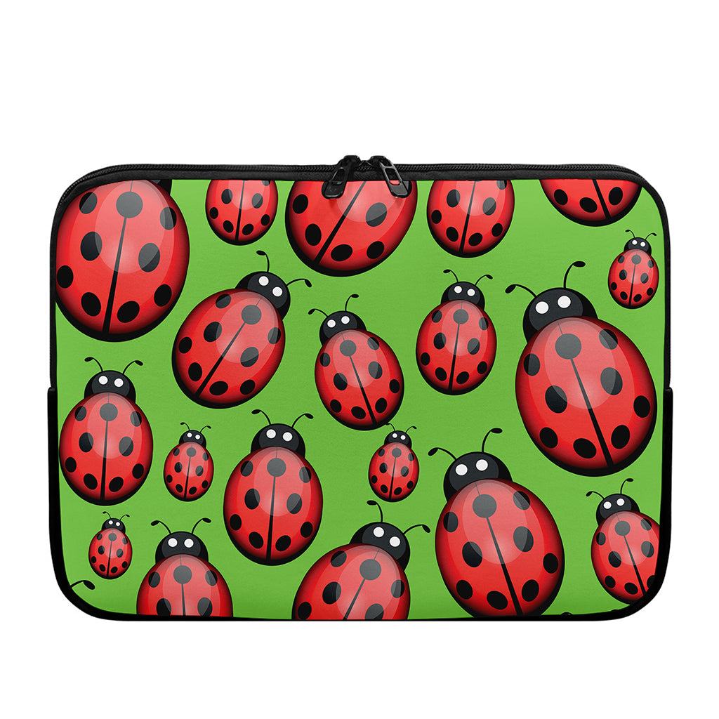 Cute Ladybug Pattern Print Laptop Sleeve