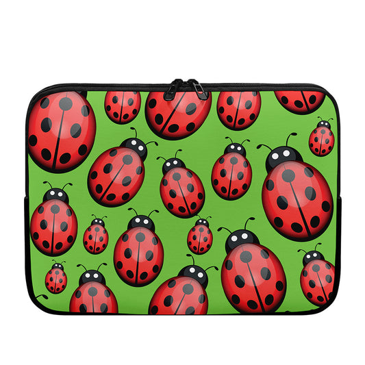 Cute Ladybug Pattern Print Laptop Sleeve