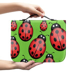 Cute Ladybug Pattern Print Leather Bible Cover