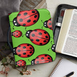 Cute Ladybug Pattern Print Leather Bible Cover