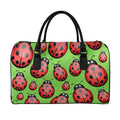 Cute Ladybug Pattern Print Leather Duffel Bag