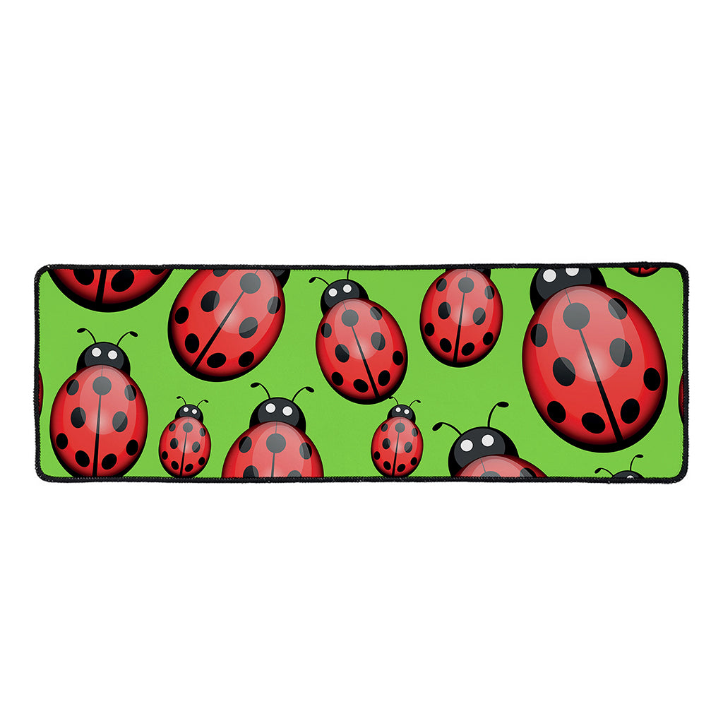 Cute Ladybug Pattern Print Long Kitchen Mat