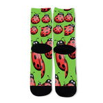 Cute Ladybug Pattern Print Long Socks