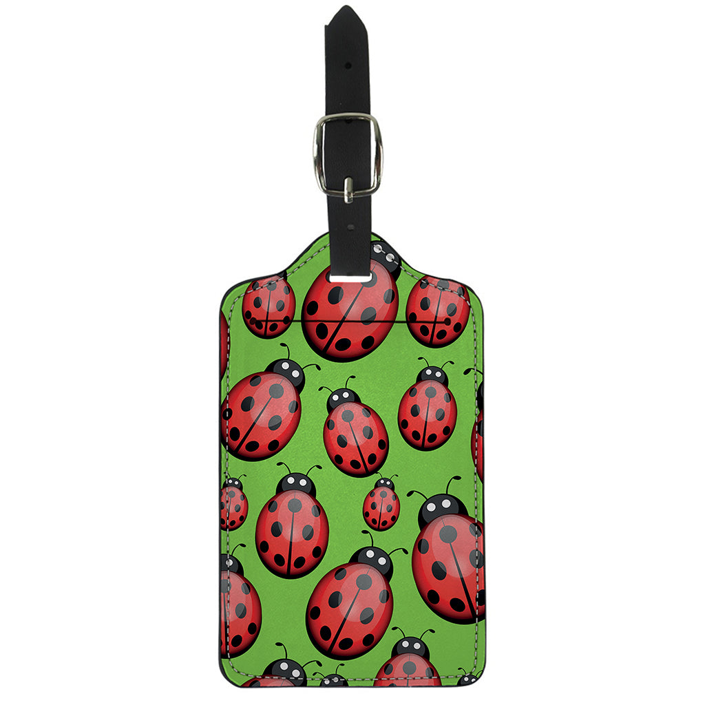 Cute Ladybug Pattern Print Luggage Tag