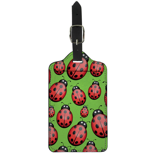 Cute Ladybug Pattern Print Luggage Tag