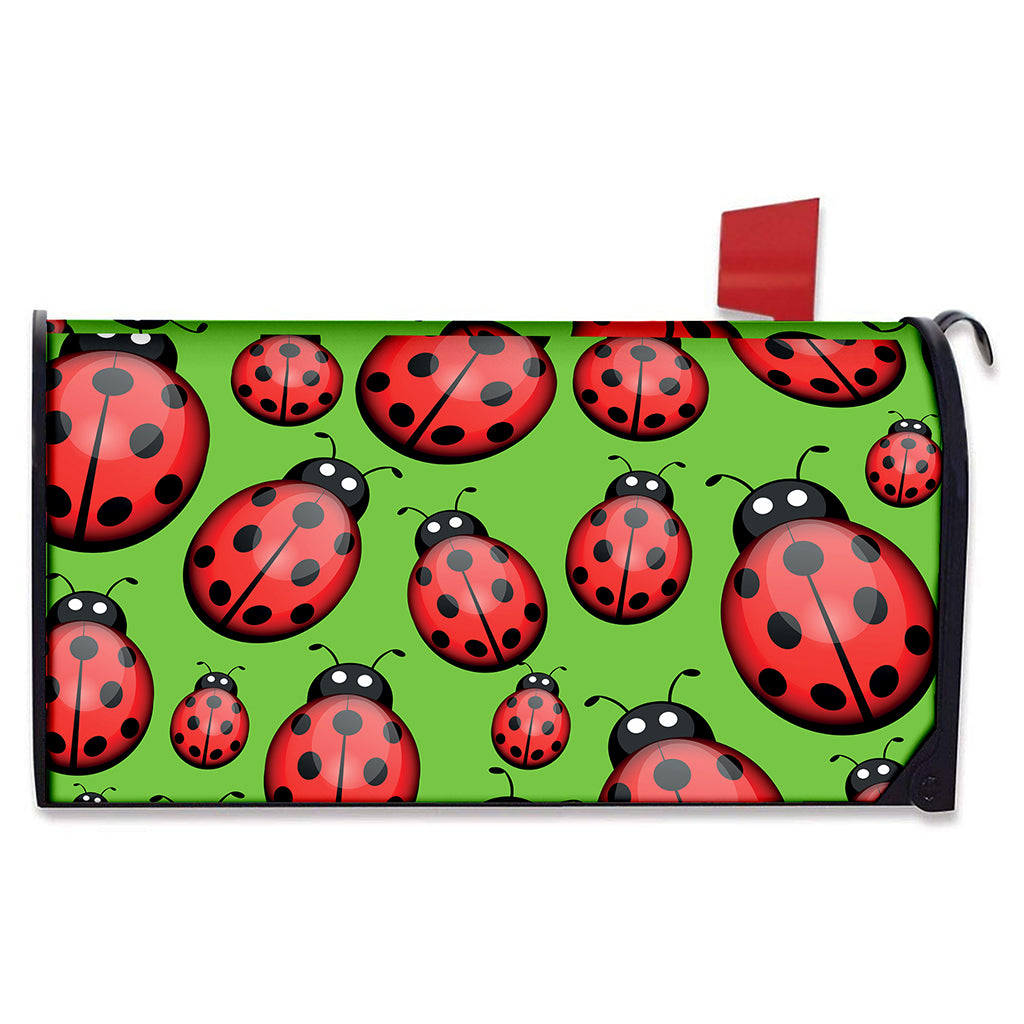 Cute Ladybug Pattern Print Mailbox Cover