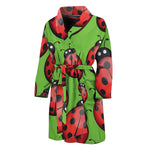Cute Ladybug Pattern Print Men's Bathrobe