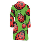 Cute Ladybug Pattern Print Men's Bathrobe