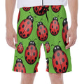 Cute Ladybug Pattern Print Men's Beach Shorts