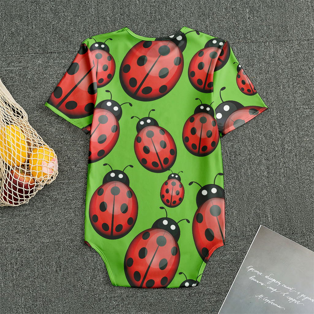 Cute Ladybug Pattern Print Men's Bodysuit