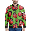 Cute Ladybug Pattern Print Men's Bomber Jacket