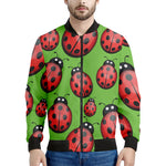 Cute Ladybug Pattern Print Men's Bomber Jacket