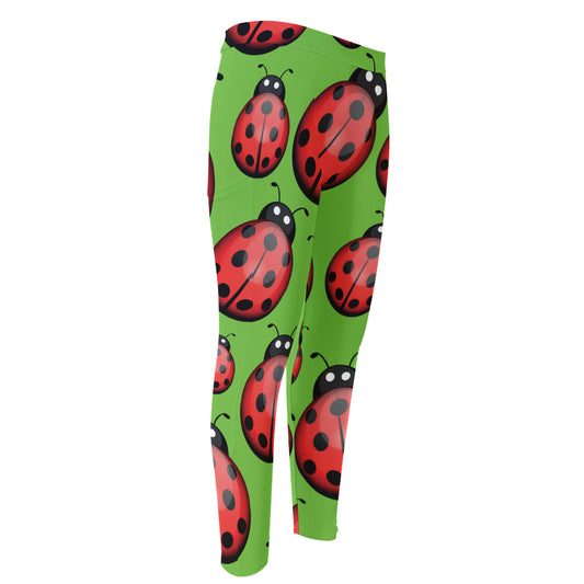 Cute Ladybug Pattern Print Men's Compression Pants