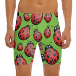 Cute Ladybug Pattern Print Men's Long Boxer Briefs