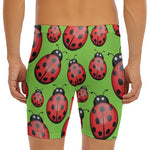 Cute Ladybug Pattern Print Men's Long Boxer Briefs