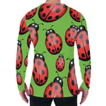 Cute Ladybug Pattern Print Men's Long Sleeve T-Shirt