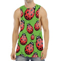 Cute Ladybug Pattern Print Men's Muscle Tank Top