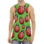 Cute Ladybug Pattern Print Men's Muscle Tank Top