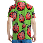 Cute Ladybug Pattern Print Men's Polo Shirt
