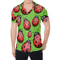Cute Ladybug Pattern Print Men's Shirt