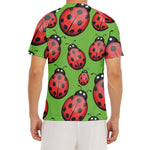 Cute Ladybug Pattern Print Men's Short Sleeve Rash Guard