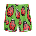 Cute Ladybug Pattern Print Men's Athletic Shorts