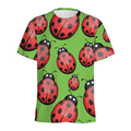 Cute Ladybug Pattern Print Men's Athletic T-Shirt
