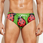 Cute Ladybug Pattern Print Men's Swim Briefs