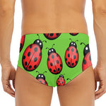 Cute Ladybug Pattern Print Men's Triangle Swim Briefs