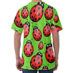 Cute Ladybug Pattern Print Men's Velvet T-Shirt