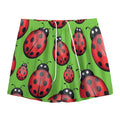 Cute Ladybug Pattern Print Mesh Shorts