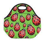 Cute Ladybug Pattern Print Neoprene Lunch Bag