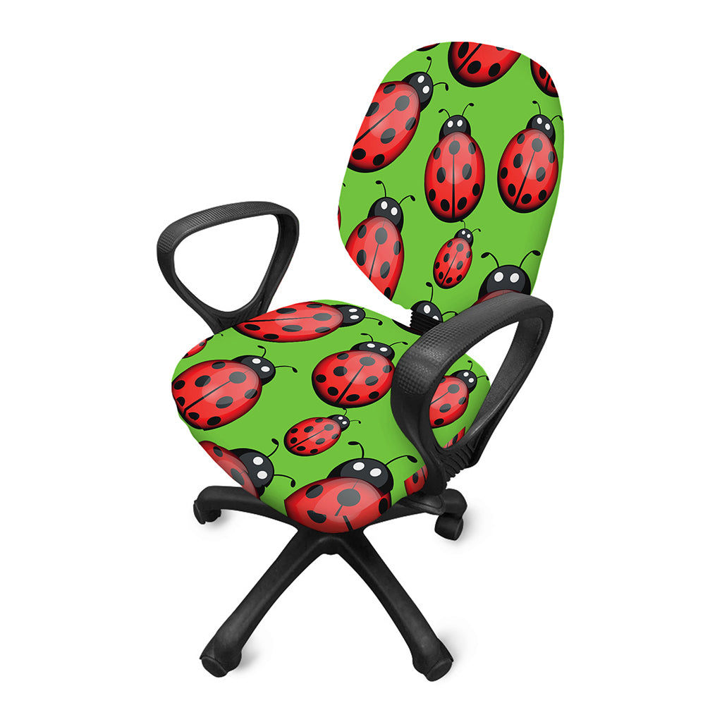 Cute Ladybug Pattern Print Office Chair Cover