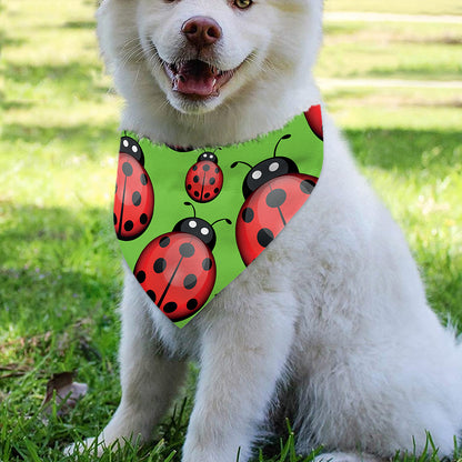 Cute Ladybug Pattern Print Over The Collar Dog Bandana