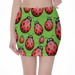 Cute Ladybug Pattern Print Pencil Mini Skirt