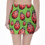 Cute Ladybug Pattern Print Pencil Mini Skirt