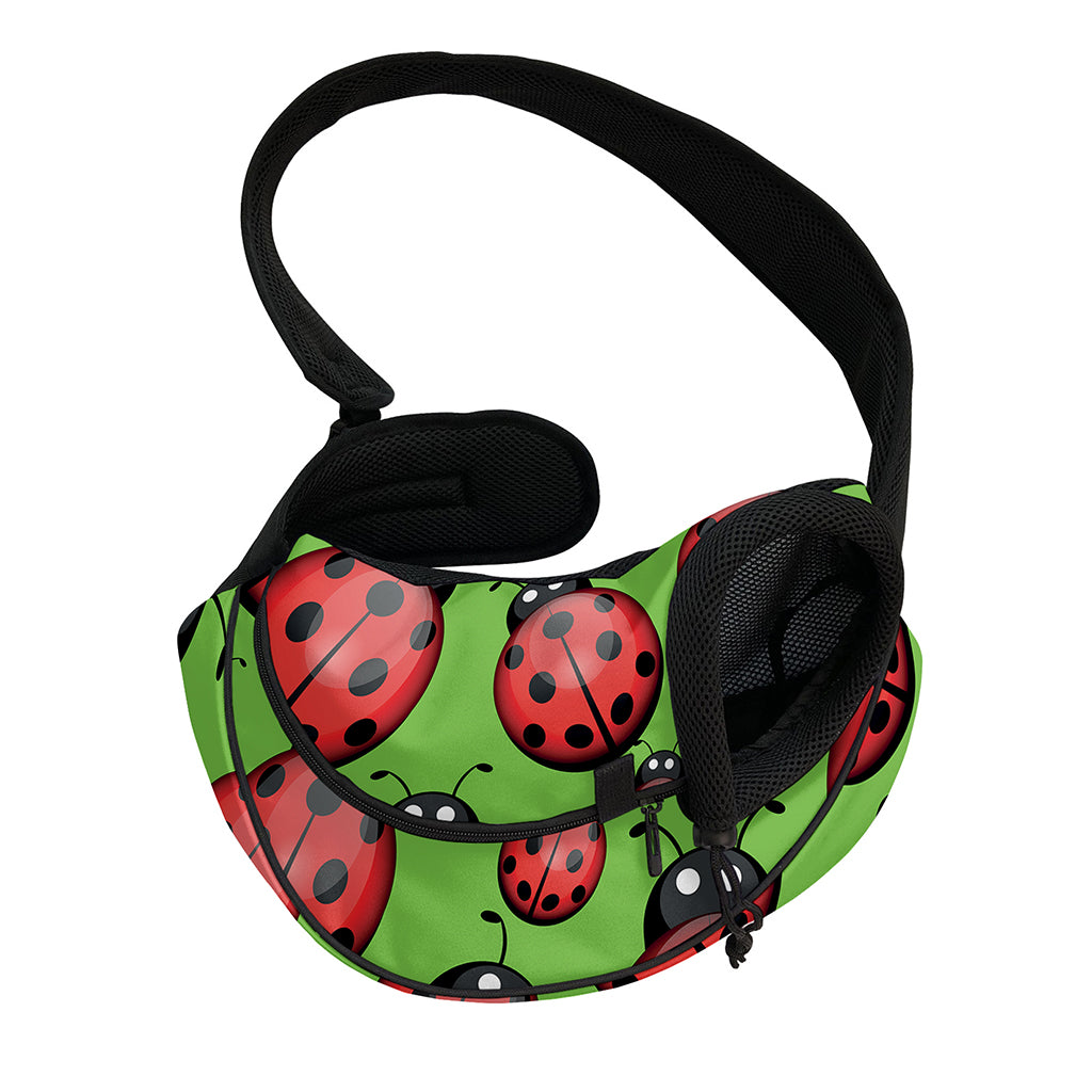 Cute Ladybug Pattern Print Pet Sling Carrier