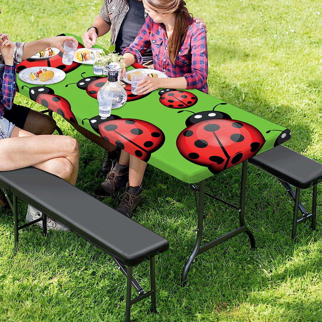 Cute Ladybug Pattern Print Picnic Table Cover