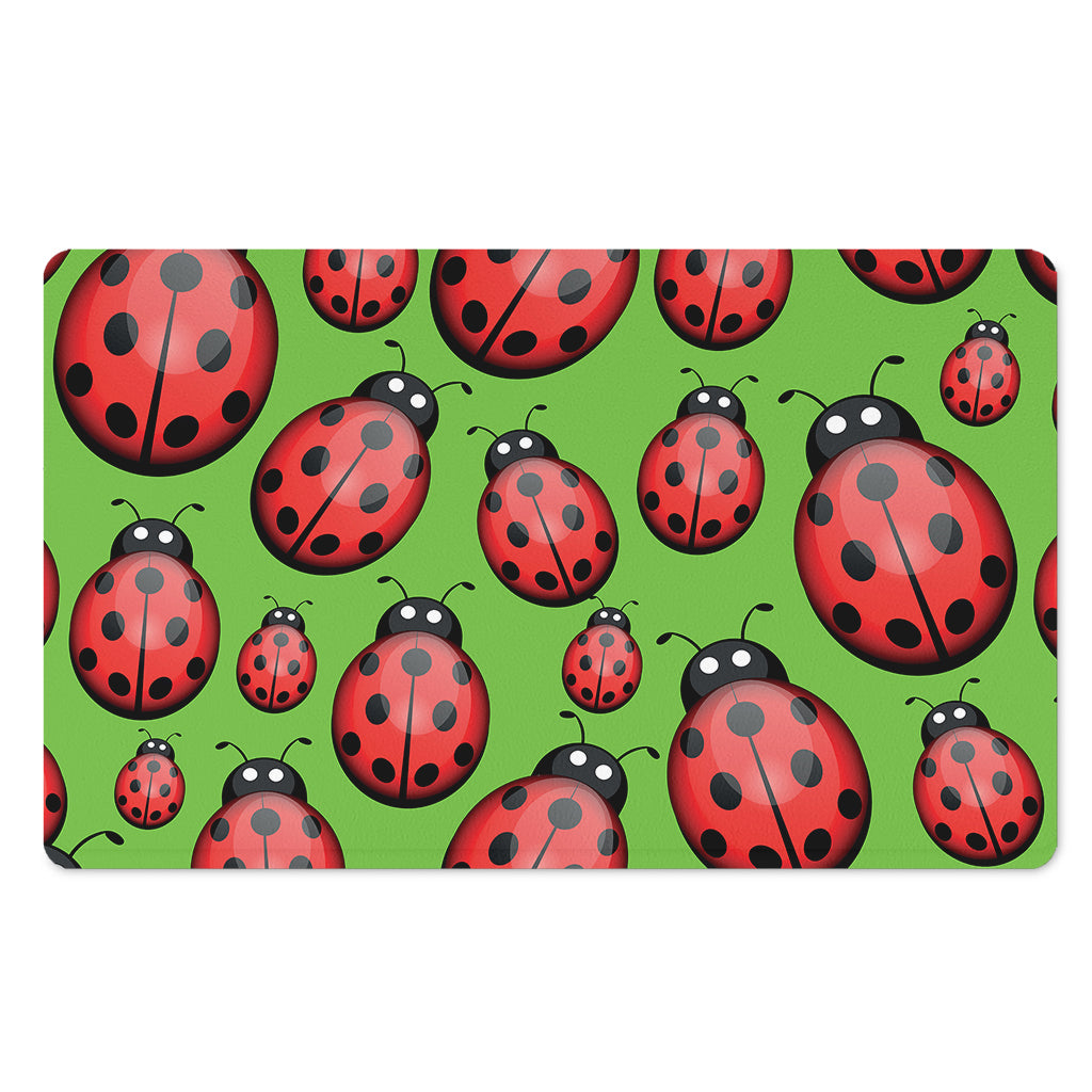 Cute Ladybug Pattern Print Polyester Doormat