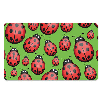 Cute Ladybug Pattern Print Polyester Doormat