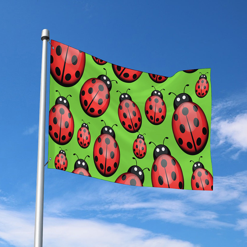 Cute Ladybug Pattern Print Polyester Flag