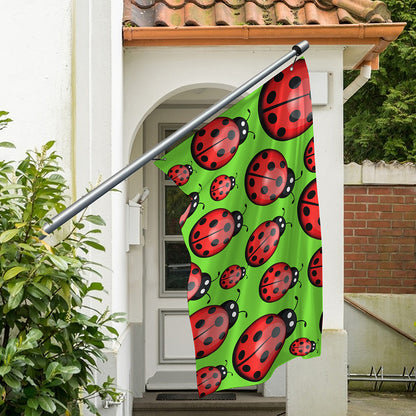 Cute Ladybug Pattern Print Polyester Flag